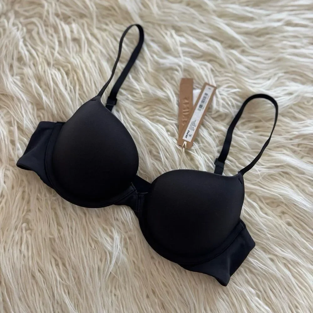 Skims Fits Everybody Push Up Demi Bra Onyx Size 32A - Picture 3 of 6